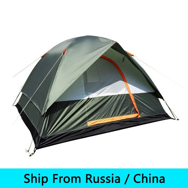 

wholesale- 4 peoples waterproof outdoor camping hiking polyester oxford cloth dual layers tent travel tent drop shipping