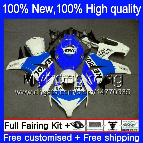 Carrozzeria per HONDA CBR 1000RR 1000 RR 2008 2009 2010 2011 40MY77 Repsol CBR1000 RR 08-11 CBR1000RR 08 09 10 11 Kit carenatura Blu bianco