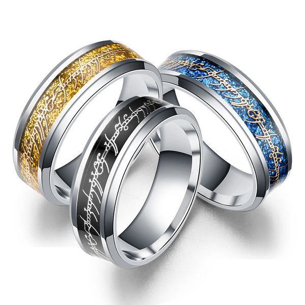 

fashion 316l titanium steel gold silver the lord of the rings stainless steel ring jewelry for men
