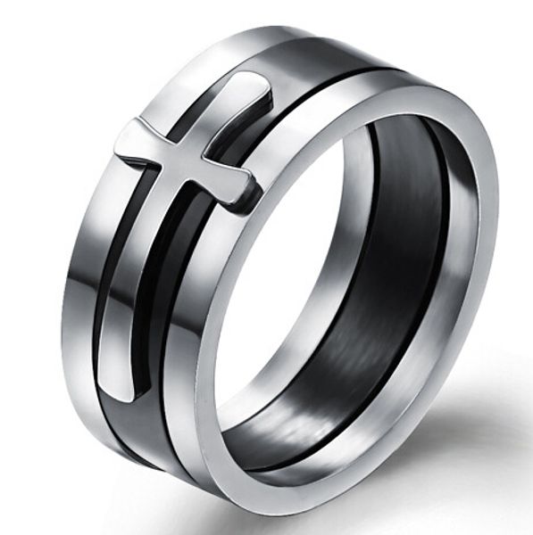 

cross ring creative personality detachable gj450 single fashion trends men's jewelry, Golden;silver
