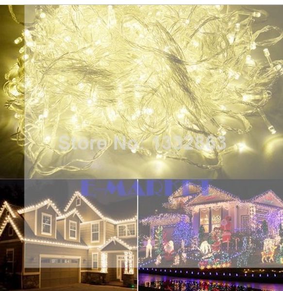 

220v eu plug 100m 600 led chrismas lights outdoor warm white wedding new year xmas decoration twinkle string fairy lights