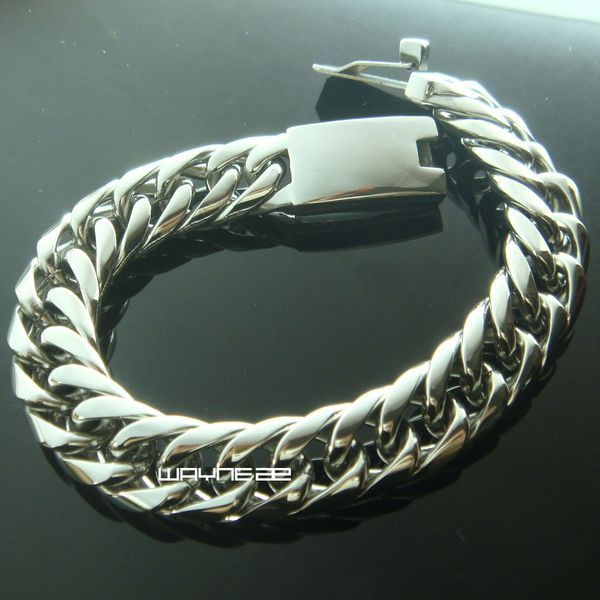 

23cm length;12.5mm band width men's 316l stainless steel bracelet b174, Black