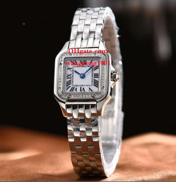 

4 style ladies watches 27mm black dial asia vk quartz stainless steel bracelet chronograph womens watch watches, Slivery;brown