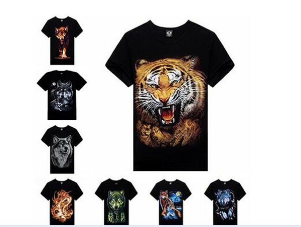

brand wolf m-xxxl fashion new man camisetas animal masculinas 3d shirt tshirt clothes men 2016 t causul t-shirts cotton vevtb, Black