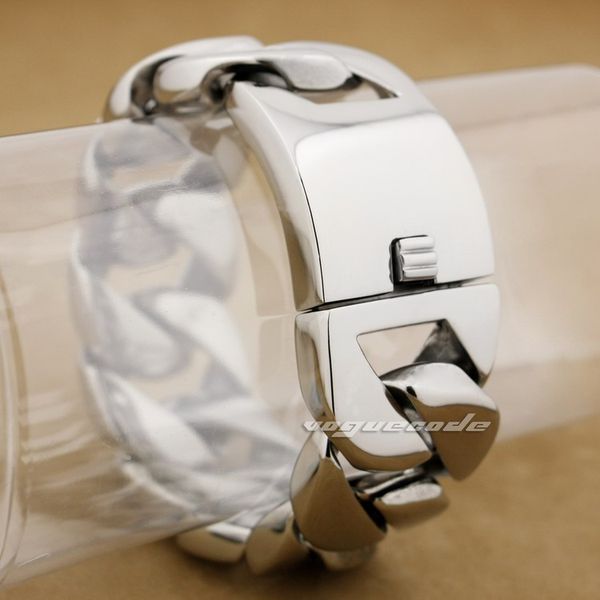 

6 lenghts huge & heavy 316l stainless steel mens biker bracelet 5c004, Black