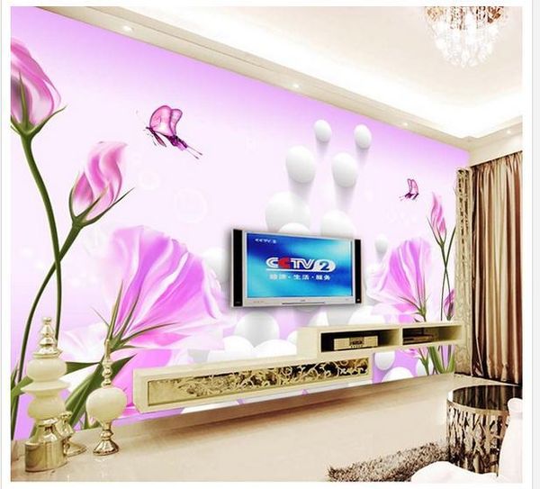 

wall paper lily 3d non woven wallpaper mural wall stickers wallpaper papel de parede wallpapers20152276