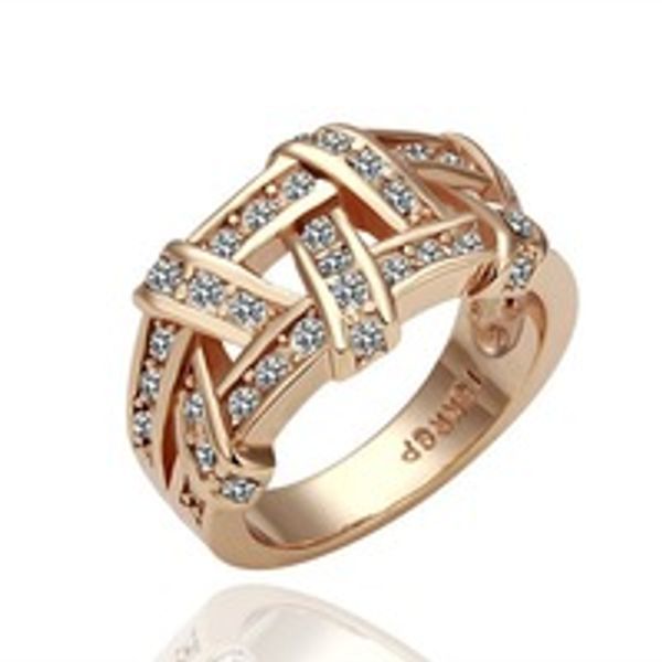 

drop shipping weave 18k platinum plated ring jewelry nickel k golden plating platinum rhinestone,elegant ring nice gift, Silver