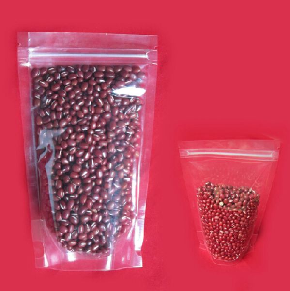 

ems dhl fair price 1000pcs/lot (12cm*20cm) zip lock stand up seal stand up transparent bag self -sealed food powder bag