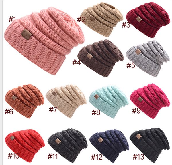 

Dhl 30pc cc knitted hat cc trendy winter beanie warm over ized chunky kull cap oft cable knit louchy crochet hat outdoor hat n