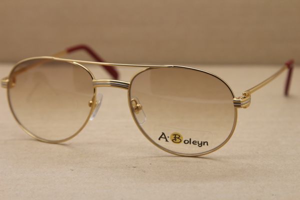 Toptan Satış Gölgeli UV400 Lens Erkekler ünlü 1191643 Güneş gözlüğü kadınlar Açık Havada sürüş C Dekorasyon altın çerçeve gözlük Boyutu: 56-20-135 mm