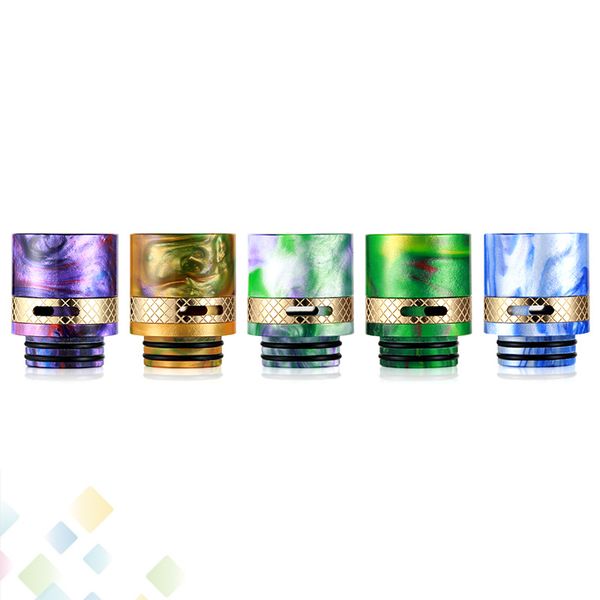 

Airflow Epoxy Resin Brass Drip tips Wide Bore 810 Drip tip Air Flow Control Mouthpiece Fit Vapes TFV8 TFV12 E Cig DHL Free