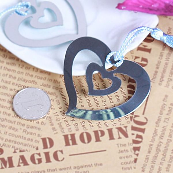

dhl 100pcs wedding gift bookmarks favor stainless steel bookmark wholesale