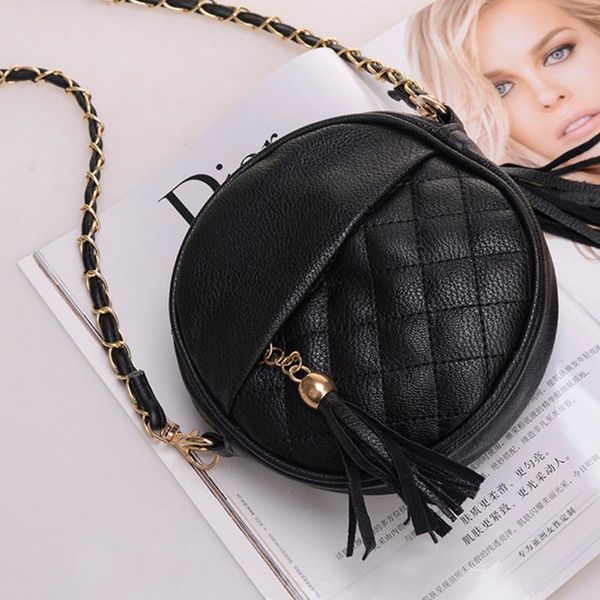 

Новые конфеты цвет кисточкой цепи небольшие сумки девушки сумка кожа crossbody сумки Сумки