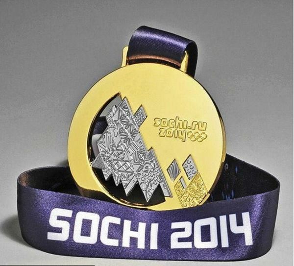 

1 pcs The Russia 2014 Sochi winter Olympic games Championship gold medal badge collectible art coin badge with belt