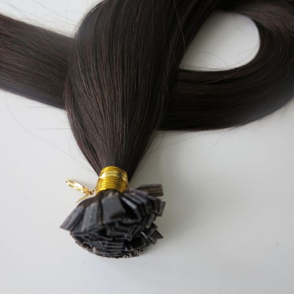 150g 1 Conjunto = 150 Fios cabelo de ponta Plana pré ligado extensões de cabelo de queratina 18 20 22 24 polegadas # 1B / Off Preto Brasileiro Indiano Remy Do Cabelo Humano