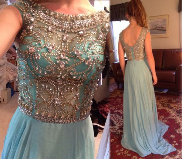 

великолепные выпускные платья выпускного вечера 2016 кристалл бисером шифон вечернее платье халат де суаре линия спинки vestidos formatura д, Black