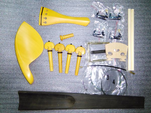 

1 set boxwood violin parts with string adjuster+string+bridge+sound post+ clamp etc all in 4/4