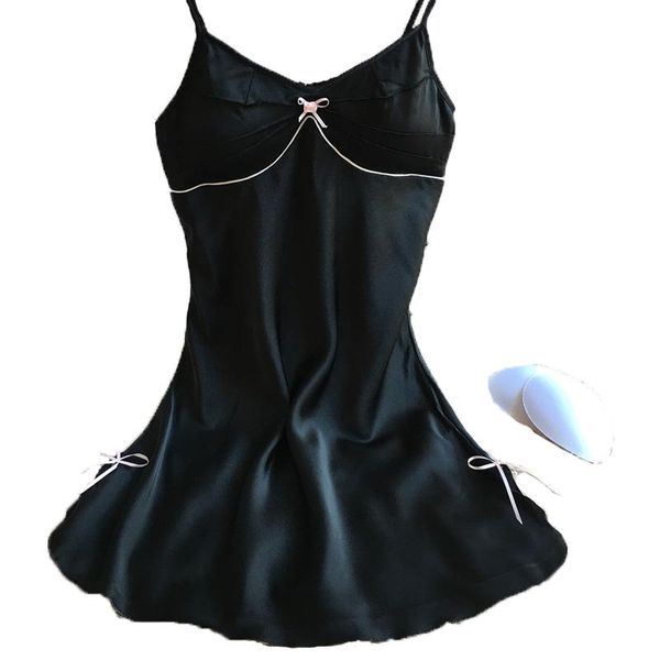 Novo Design Sexy Lace Mulheres Sleepwear Mini Night-dress Satin Silk Soft Nightgowns para mulher senhora presentes