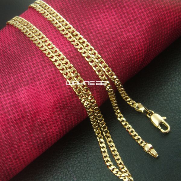 

solid 18k gold filled curb link necklace chain 45cm length 2.2mm n266, Silver