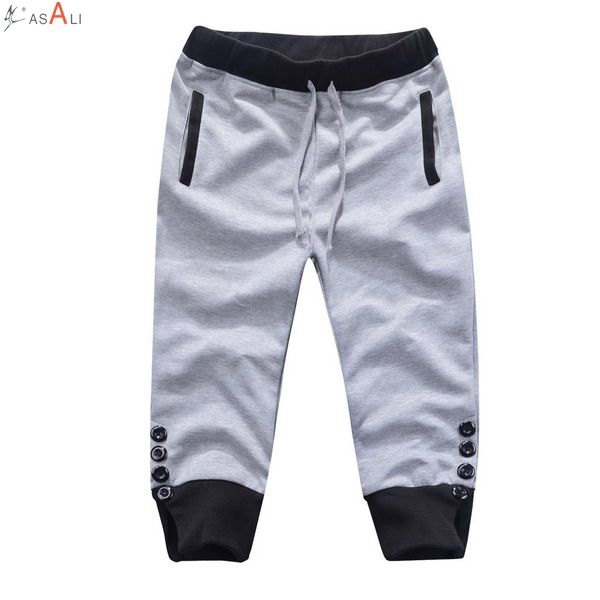 

wholesale-2015 summer casual loose mens sports capri cropped harem sweatpants jogger trousers harem hip hop shorts s/m//xxl dq2015, White;black