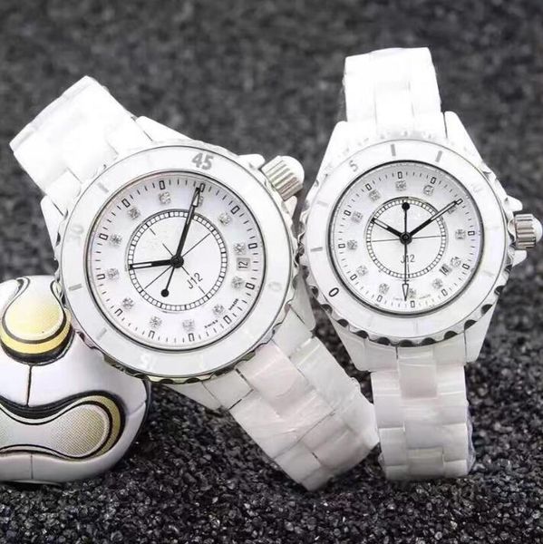 

Factory Supplier Luxury Brand Wristwatches Ceramic 33mm White Dial Quartz movement Watch Date Womens Wrist Watch Watches