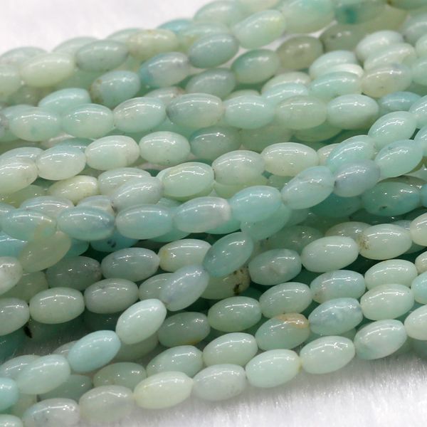 

discount wholesale natural genuine green blue amazonite rice shape oval loose beads 4-12mm fit jewelry diy necklace or bracelets 16" 03, Black