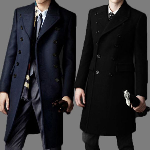 

fall-new brand bakham long trench coat wool coat winter peacoat 2015 men's dust coat mens clothing overcoat men's coats # a4423, Tan;black