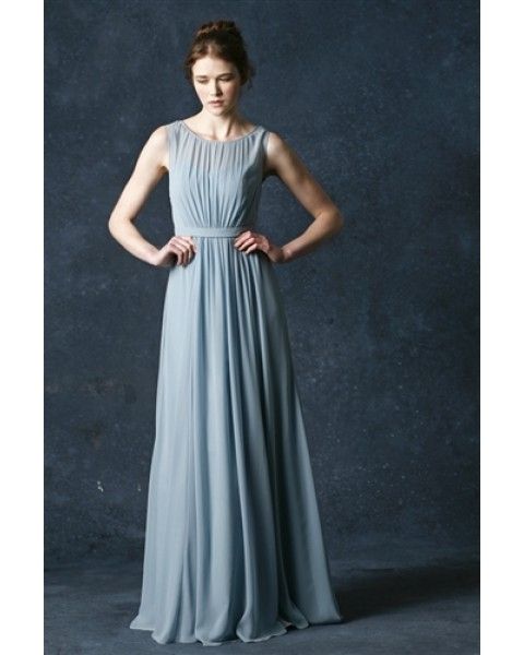 

2016 new fashion ping sheath chiffon jewel neckline floor-length bridesmaid dress(bd0081, White;pink