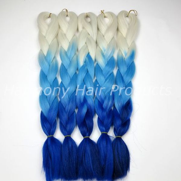 2019 Kanekalon Jumbo Braid Hair Blonde Light Blue Dark Blue 100g