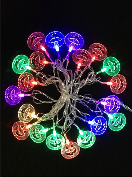 5 Sätze Kürbis-RGB-LED-Lichterketten zur Dekoration des Halloween-Tages, 110 V, 220 V, Feiertagsparty-Kürbislampen
