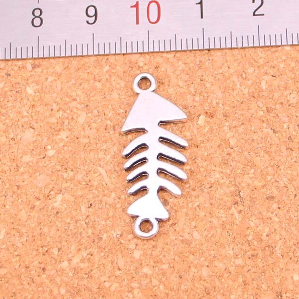 61pcs Antikes Silber überzogene Fischgräte bezaubert Anhänger für europäische Armband-Schmucksachen, die DIY handgemachtes 31 * 12mm machen