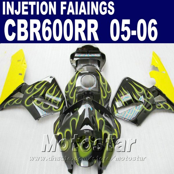 

yellow flame injection molding for honda cbr 600 rr fairing 2005 2006 cbr600rr 05 06 cbr 600rr fairing kit c9fe