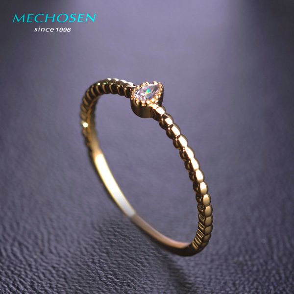 

wholesale- mechosen shiny zircon stone thin finger rings for bridal wedding gold color love heart anel aros accessories party bijoux aneis, Golden;silver