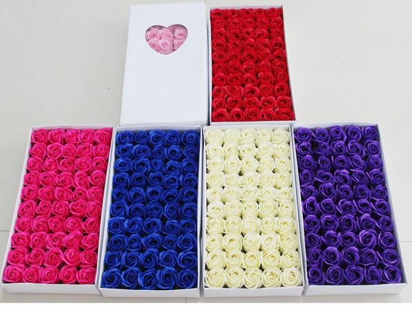 Rosenseifen, Blumen verpackt, Hochzeitszubehör, Geschenke, Event, Partyartikel, Gastgeschenke, Toilettenseife, duftende gefälschte Rosenseife, Badezimmerzubehör SR321a