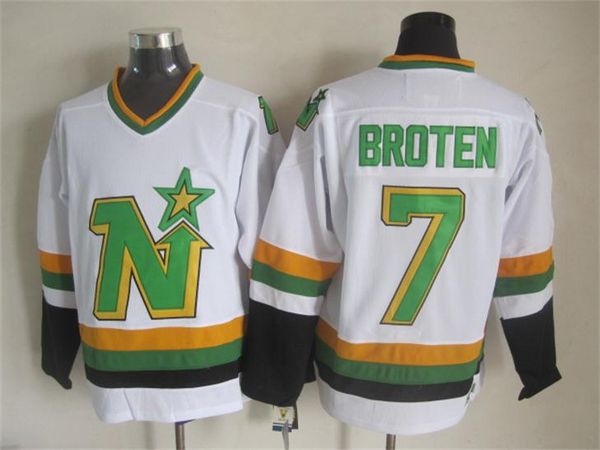 

men minnesota north stars ice hockey jerseys 7 neal broten retro vintage ccm stitched jerseys mix order, Black;red