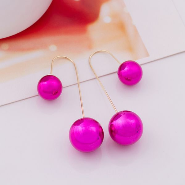 

bohemian artificial pearl ball earrings dangle chandelier earrings for women lady jewelry mix colors new arrival, Silver
