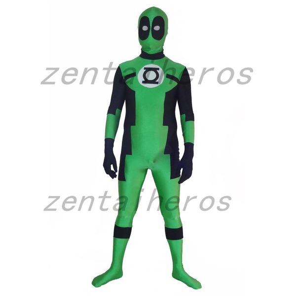 

зеленый фонарь дэдпул пользовательский костюм супергероя, Black;red