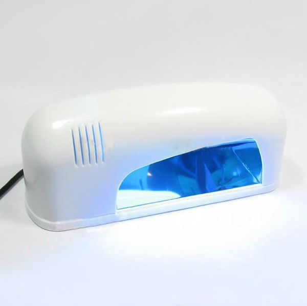 

wholesale-407-uv nail gel lamp 9w ~12 w / 220v-240v nail tools dryer for curing nails arts with 1pcs 365nm uv bulb + eu plug