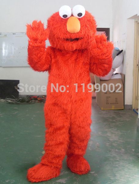 

wholesale-fast sesame street blue cookie monster mascot costume elmo mascot character costume fancy dress, Red;yellow