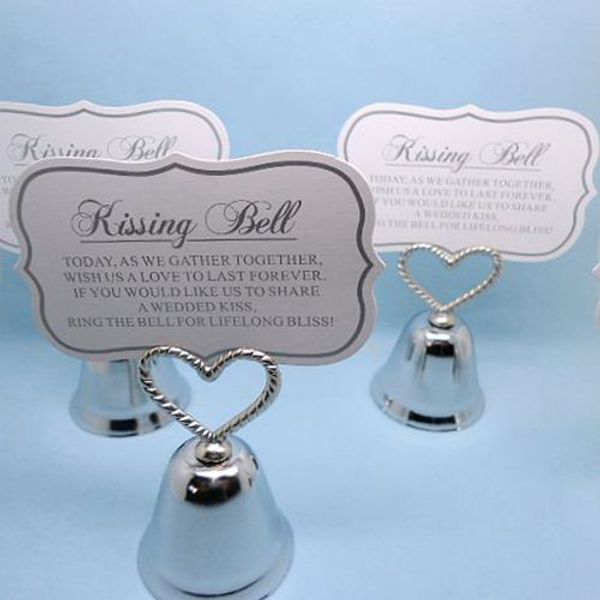 

kissing bell" silver bell place card holder/p holder wedding table decoration favors