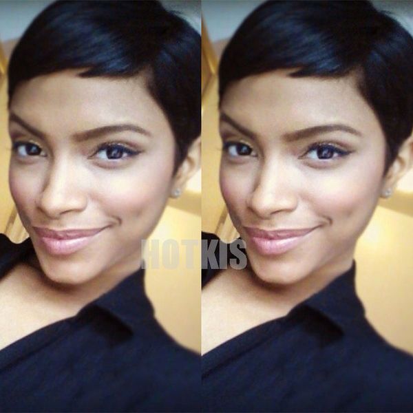 Celebrity Cheap Pixie Cut Brazilian Human Hair Very Short Wig