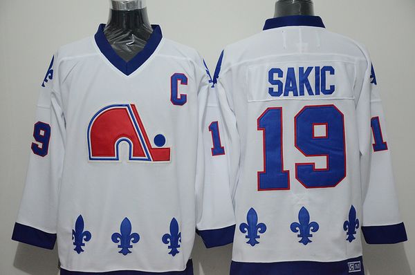 

men retro quebec nordiques jersey 19 joe sakic vintage ccm authentic stitched ice hockey jerseys mix order, Black;red
