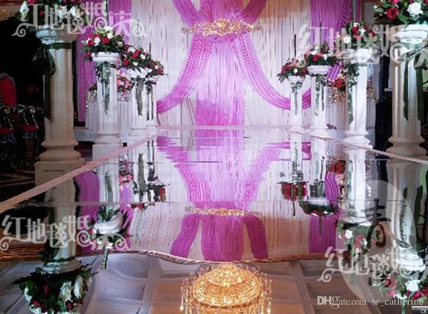 

popular wedding decoration romantic wedding mirror carpet t stage 1m wide gold and silver two colors lot ing