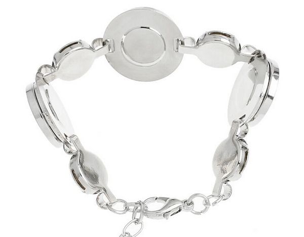 

round lobster clasp noosa bracelet diy character button bracelet snap button bracelet 4 colors dull silver plated with rhinestone ship, Black