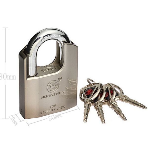 

1pc heavy duty shrouded shackle protective padlock high security lock with 4 keys new rock