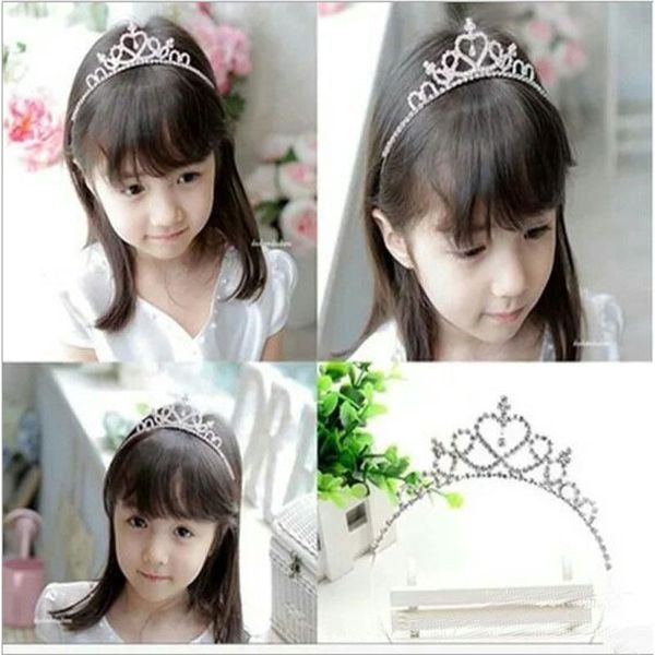 

wholesale-fashion girls rhinestone princess crown headband tiara hair sticks princess hairband hair accessories hair band