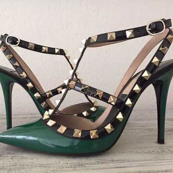 

fashionville* свободный корабль!U409 40/41/34 натуральная кожа v шпильки ремешками каблуки об