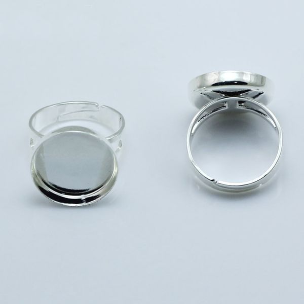Anello per gioielli Beadsnice all'ingrosso anello per anello incastonato con castone adatto per cammeo rotondo da 18 mm o cabochon base per anello regolabile ID 27558