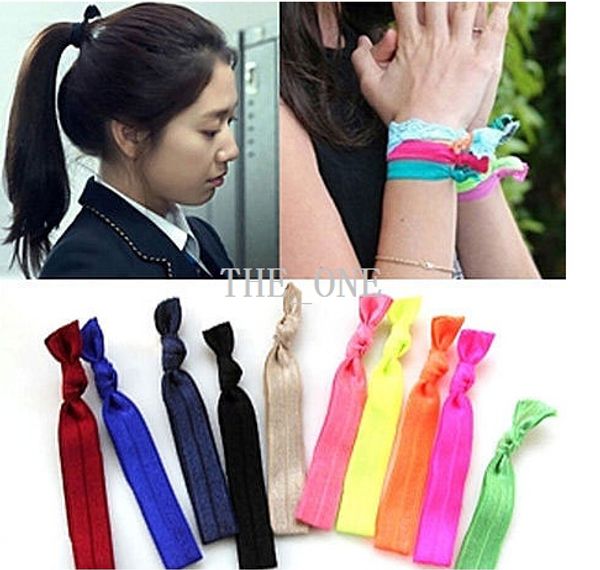 

2014 fold over elastic hair ties bracelet wristbands baby girl ponytail holder hair accessories baby girl headband bow ing, Slivery;white