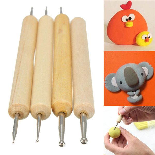 

High Quality Ceramic Clay Sale Pack of 4 Ball Stylus Polymer Clay Pottery Ceramics Modeling Little Figurines Sculpting Tools
